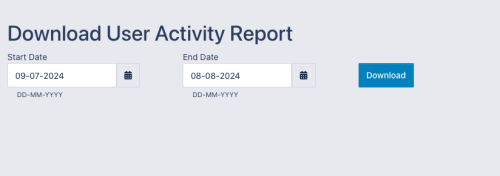 User Activity Report Selection