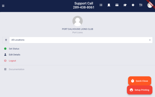User Settings Dropdown